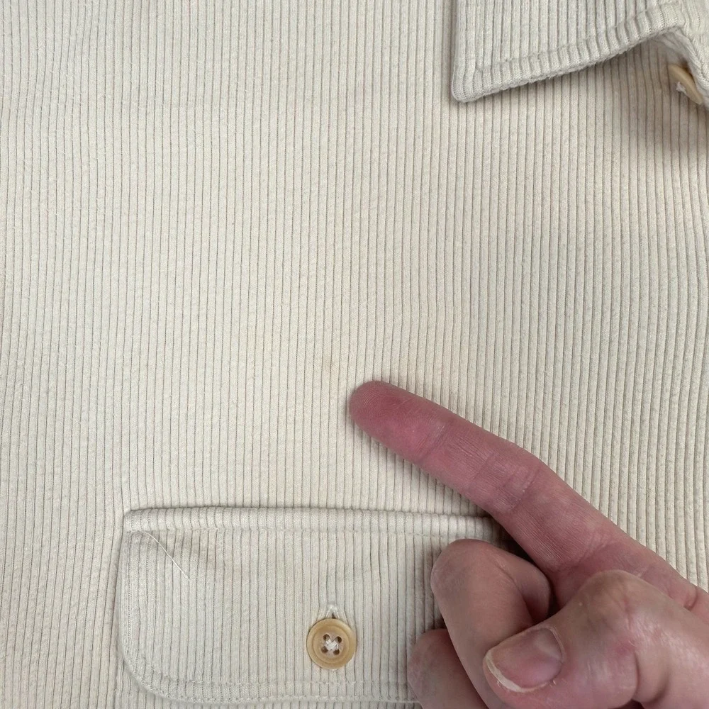 Polo Sport Ralph Lauren Shirt Men XL Ribbed Cotton Button‎ Up Pocket 90s Y2K
